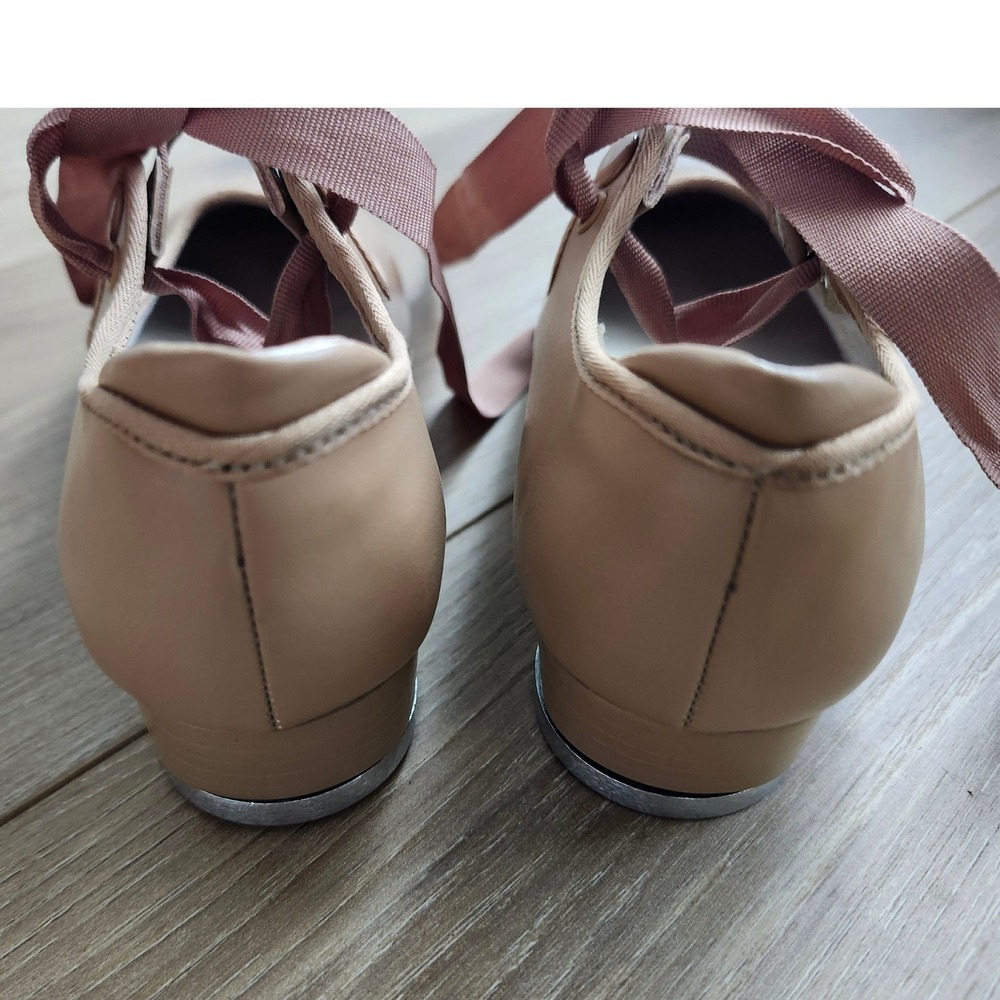Capezio Mary Jane Tap Shoes Caramel Tan Tele Tone Taps 3800 Kids Size 13M - Picture 6 of 12